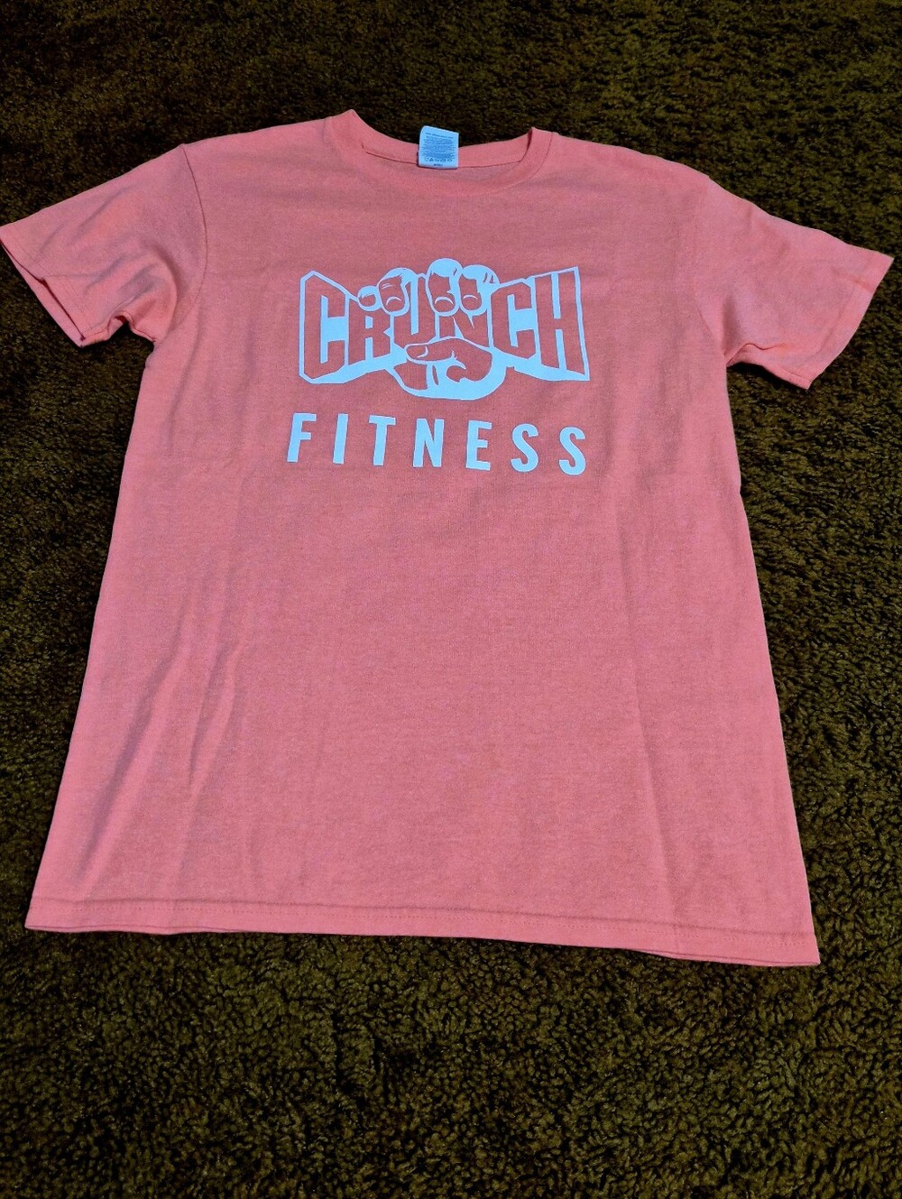 Bright Heather Coral Pink Crunch Fitness Short Sleeve Tee